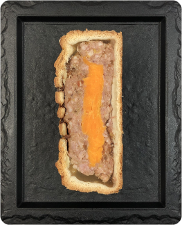 Chicken & Pickle Pork Pie Cut