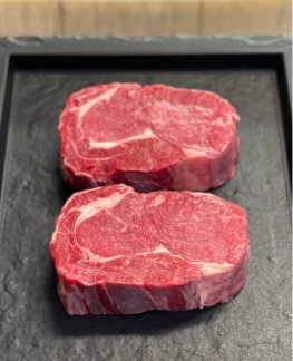 2 Ribeye Steaks Butcher Block